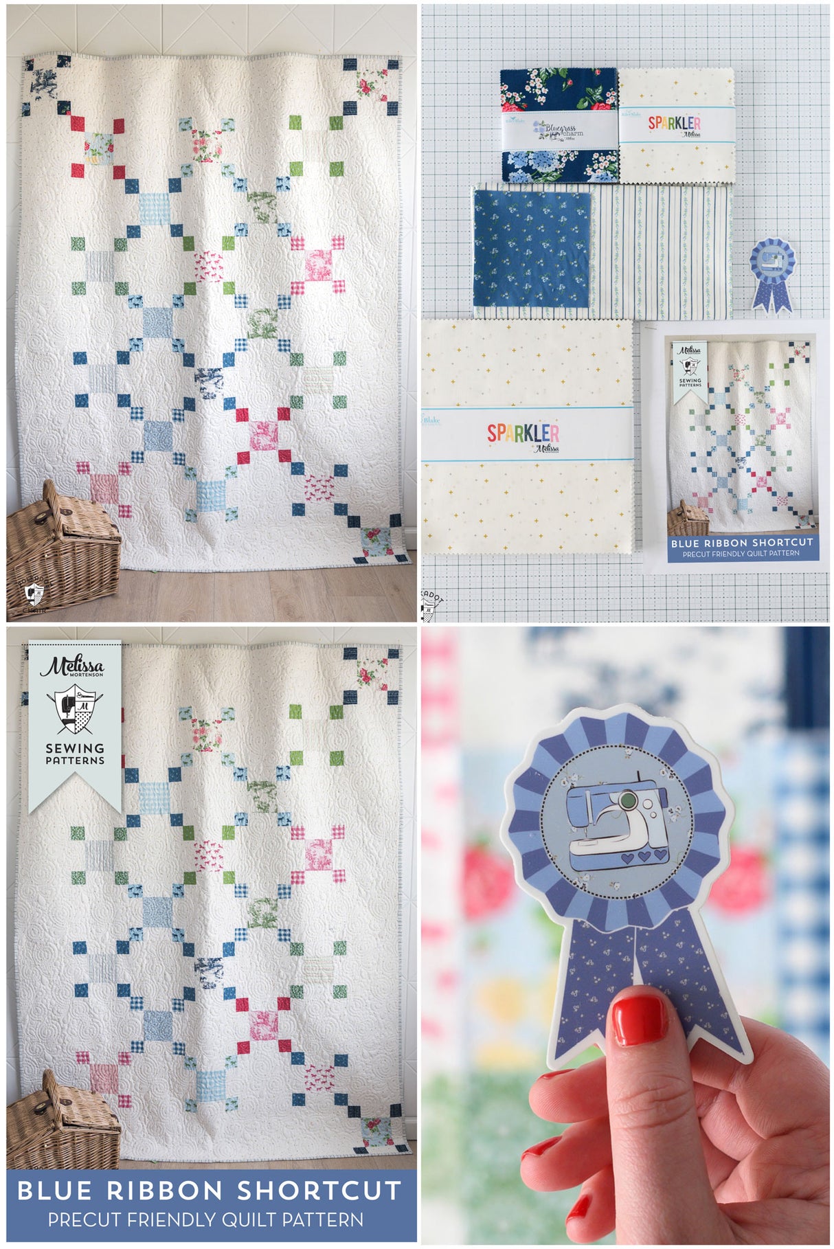 Blue Ribbon Shortcut Precut Quilt Kit; Includes Pattern, Fabric & Sticker