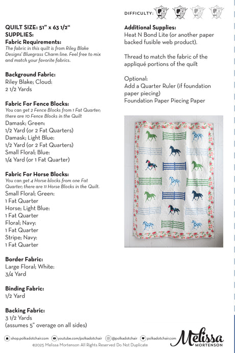 Bluegrass Pastures Quilt Pattern - Wholesale Package of 6