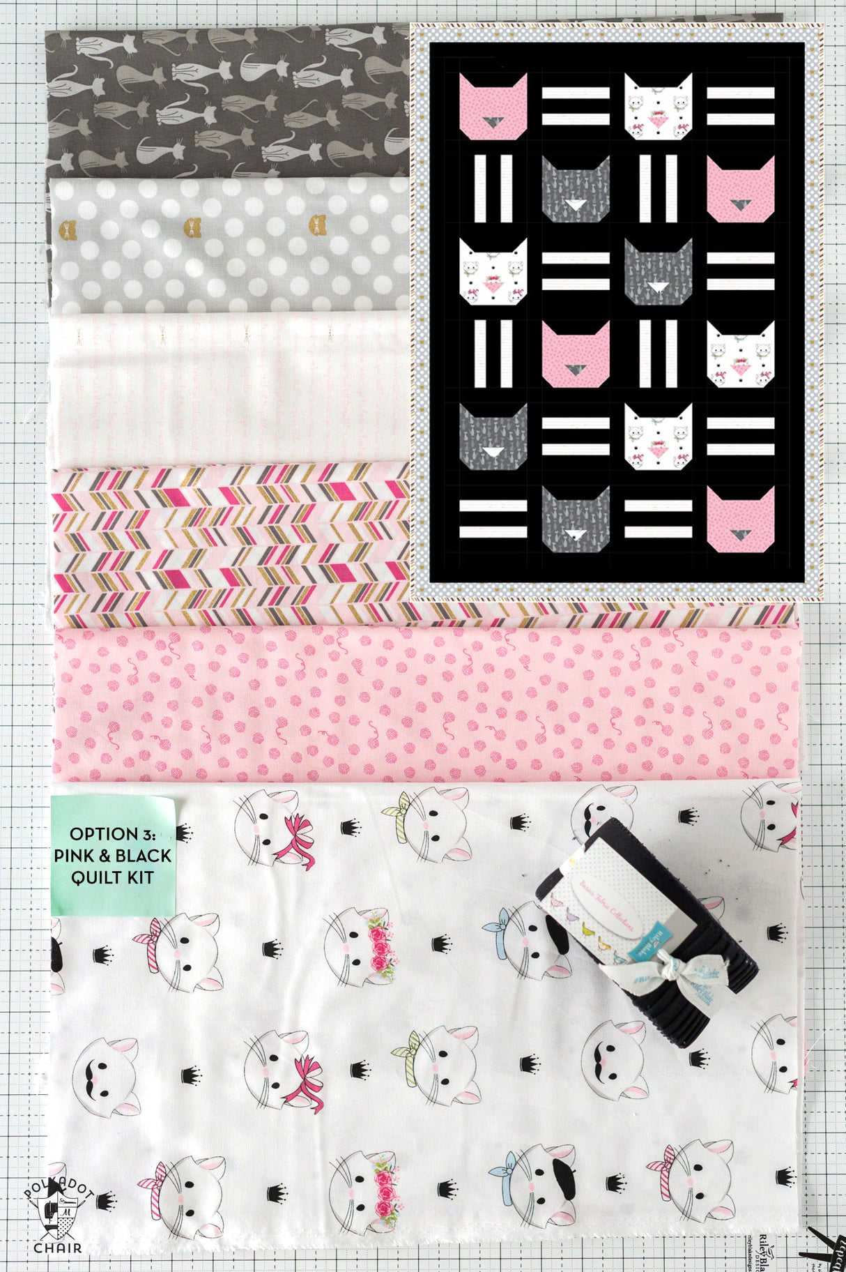 Cat Dash Quilt Kit: Fabric & Pattern