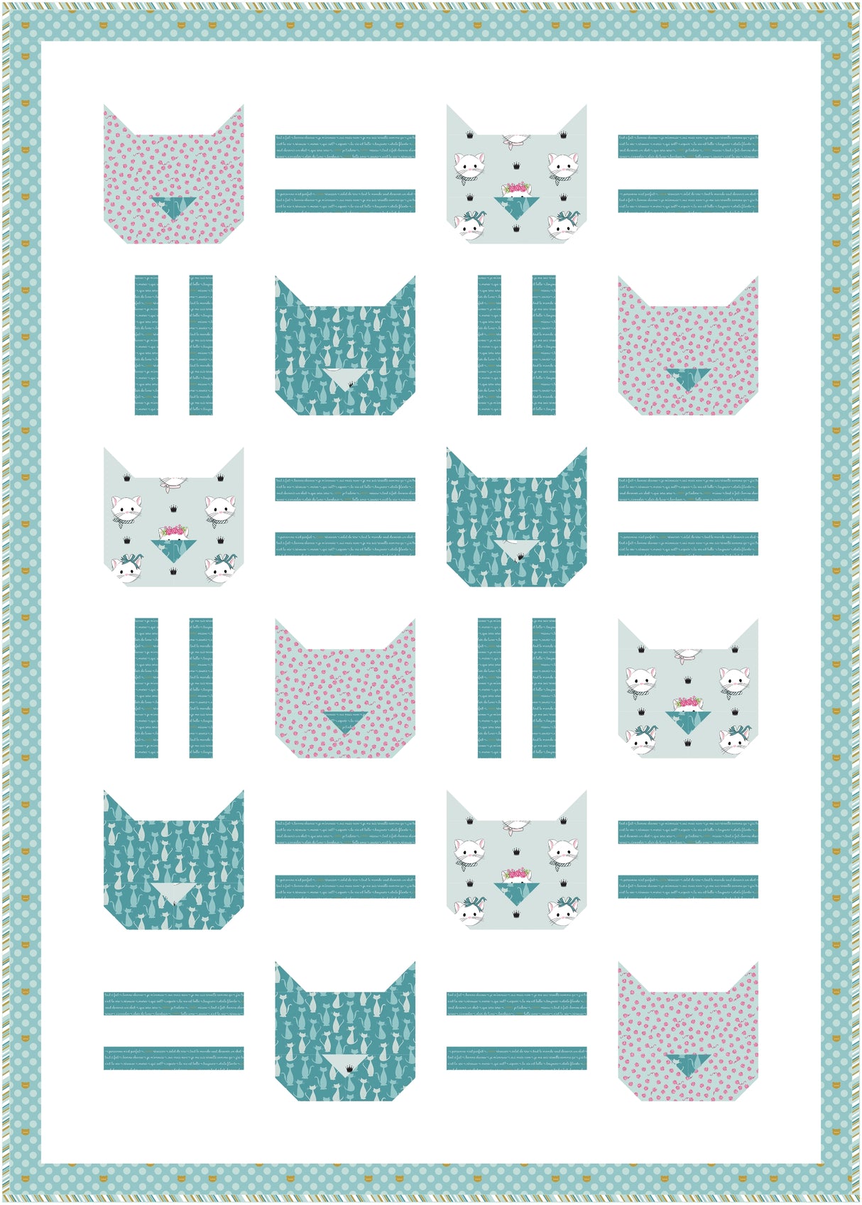Cat Dash Quilt Pattern | Printed Pattern Copy