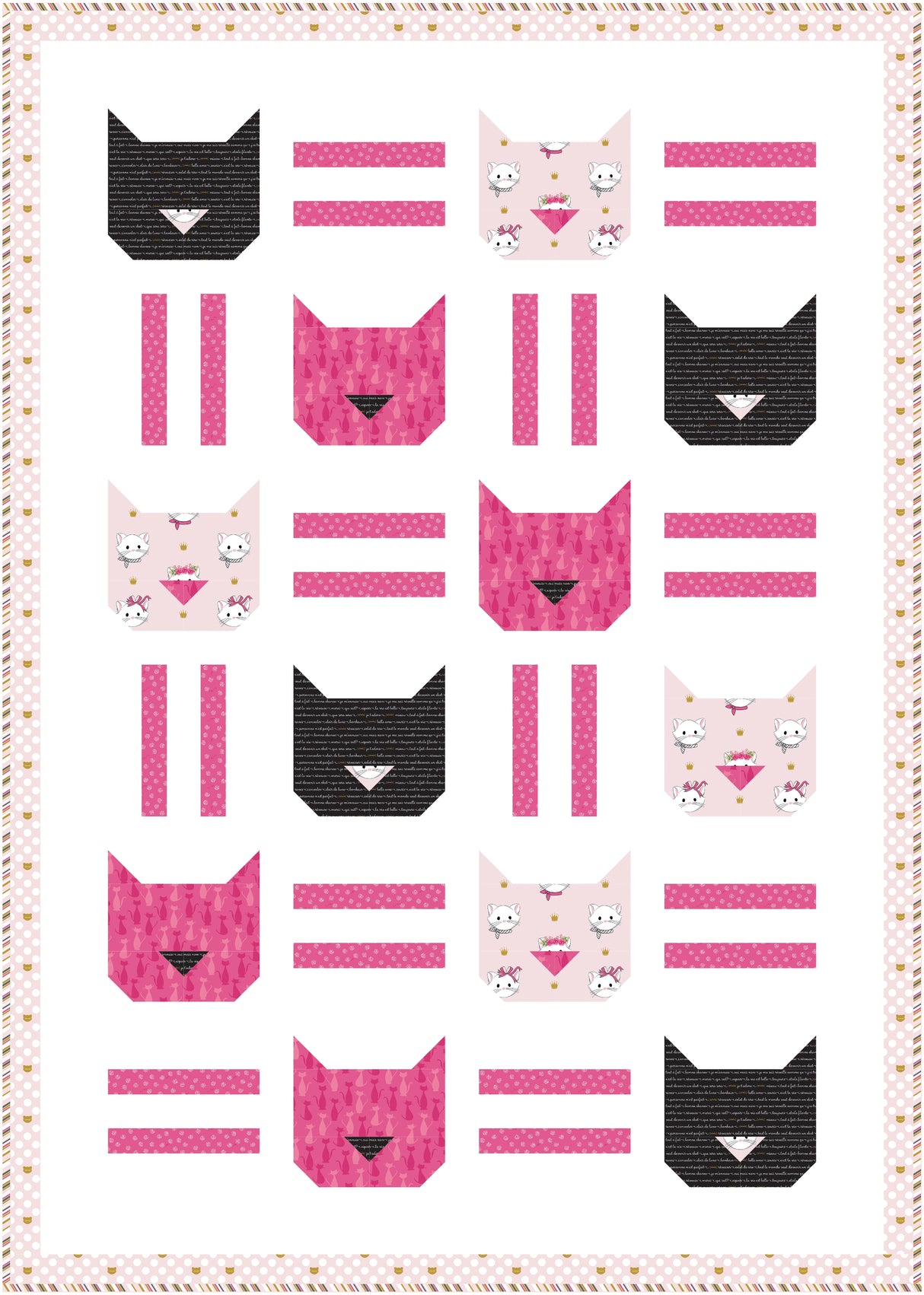 Cat Dash Quilt Pattern | Printed Pattern Copy