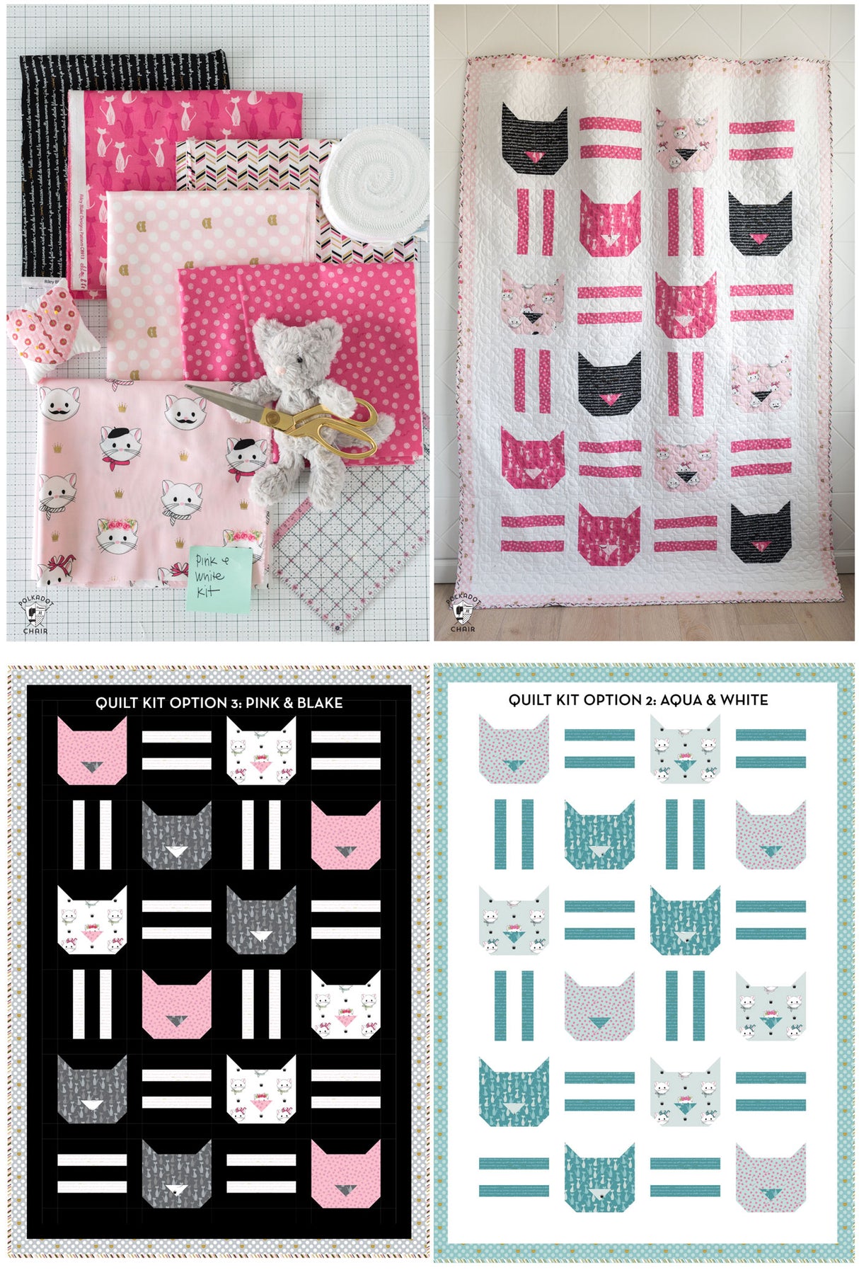 Cat Dash Quilt Kit: Fabric & Pattern