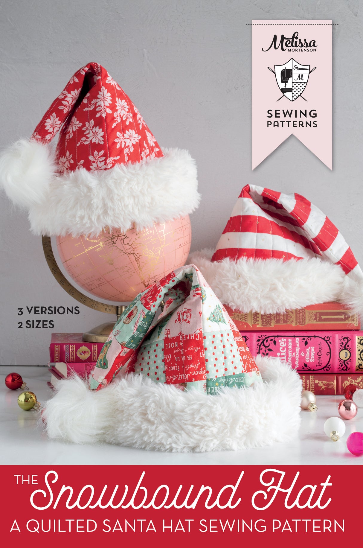 Snowbound Quilted Santa Hat Sewing Pattern; Package of 6 | Wholesale Only