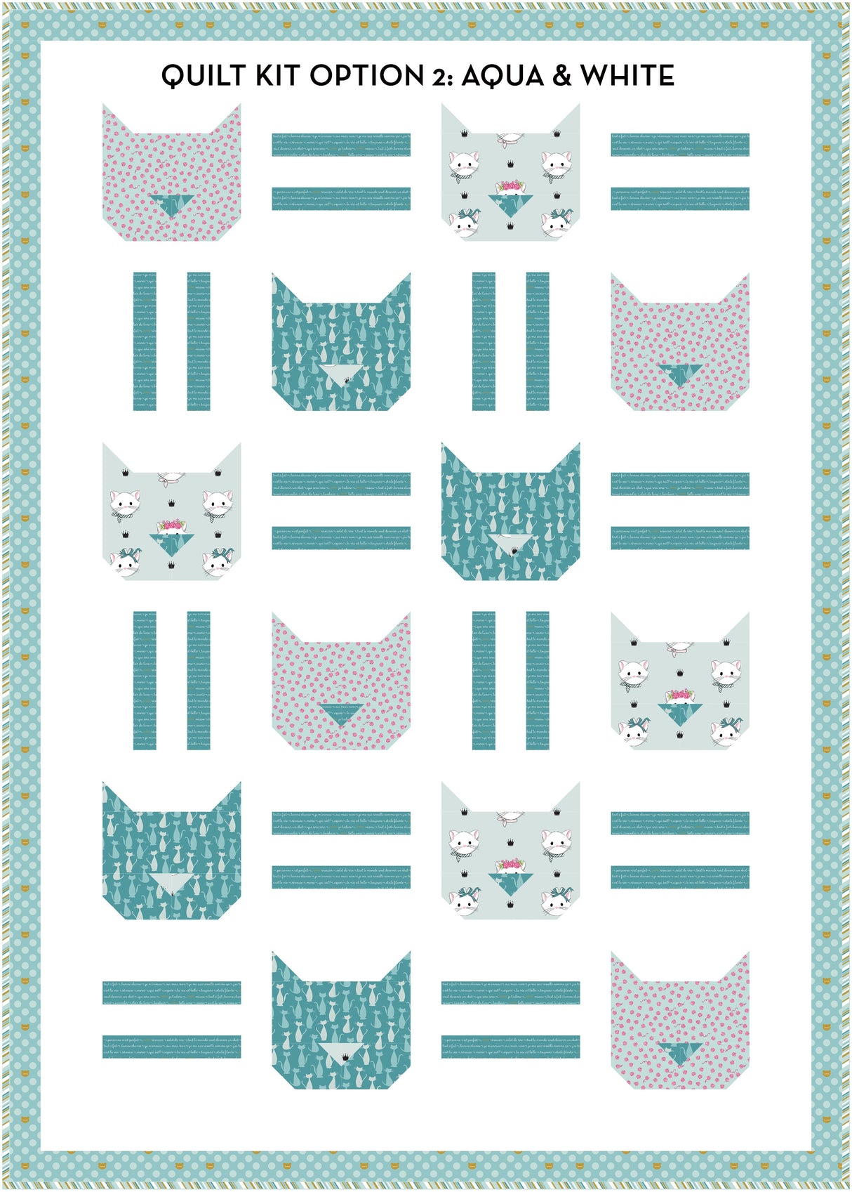 Cat Dash Quilt Kit: Fabric & Pattern