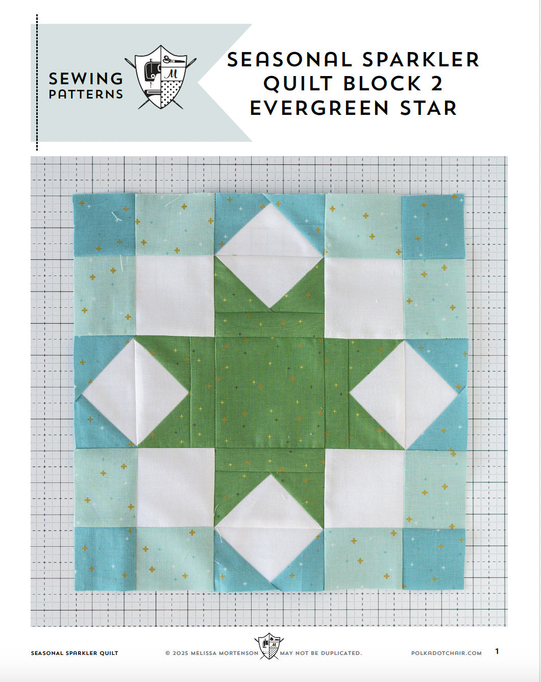 Seasonal Sparkler Quilt Block 2 PDF