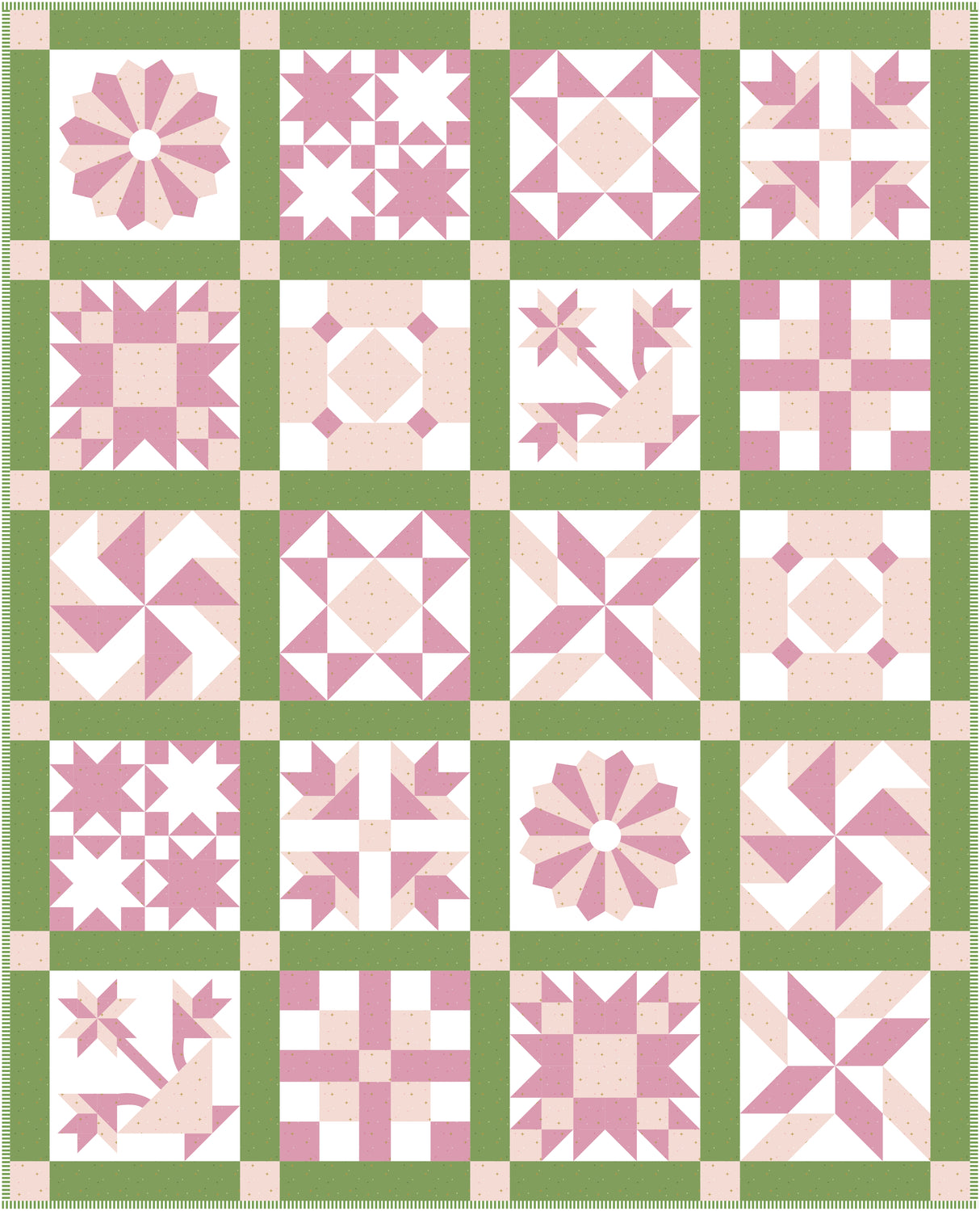 Society Sparkler Vintage Inspired Sampler Quilt Pattern; Digital PDF Quilt Pattern