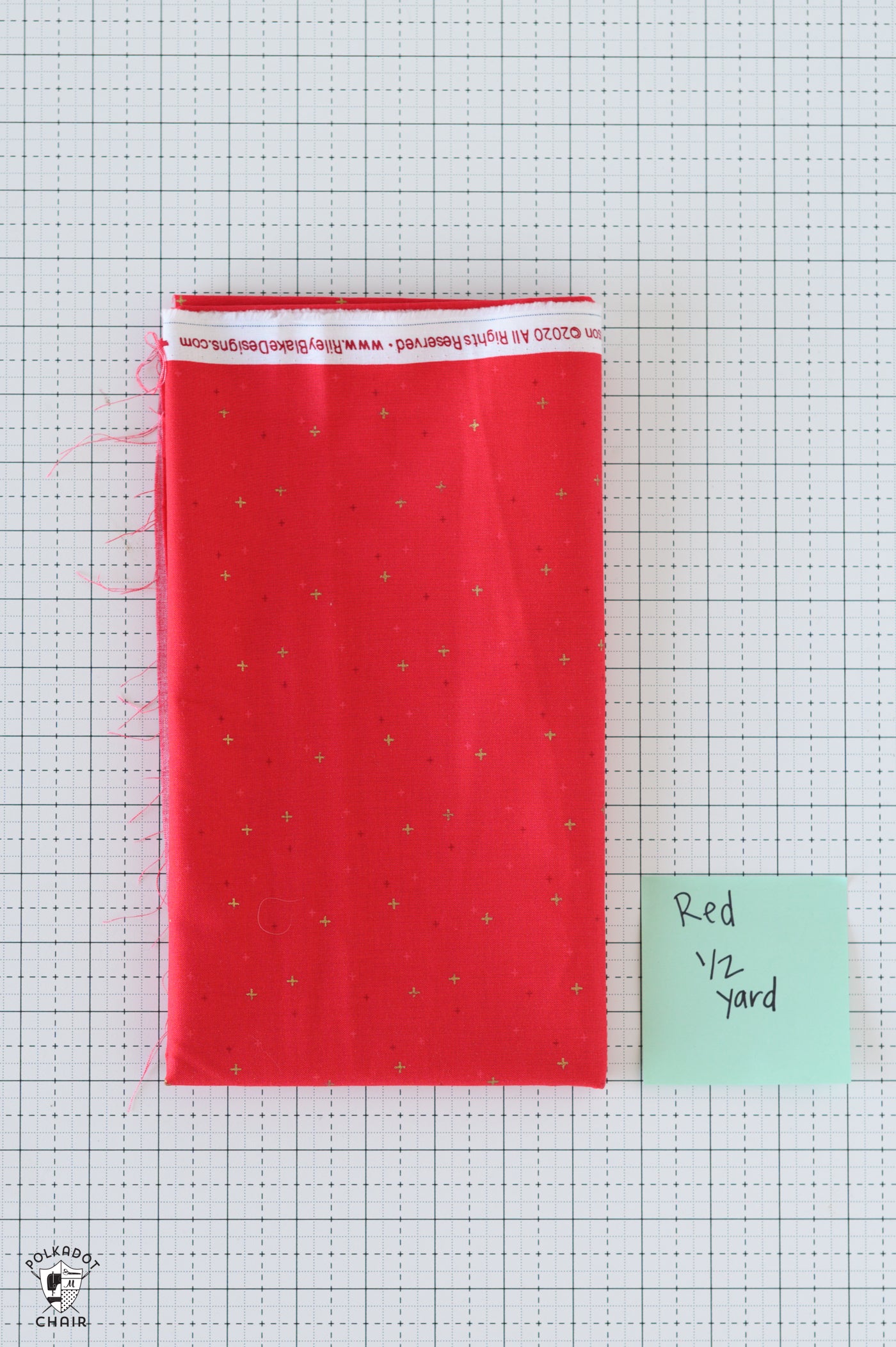 Riley Red Sparkler Fabric by Riley Blake Designs; 1/2 Yard Cut