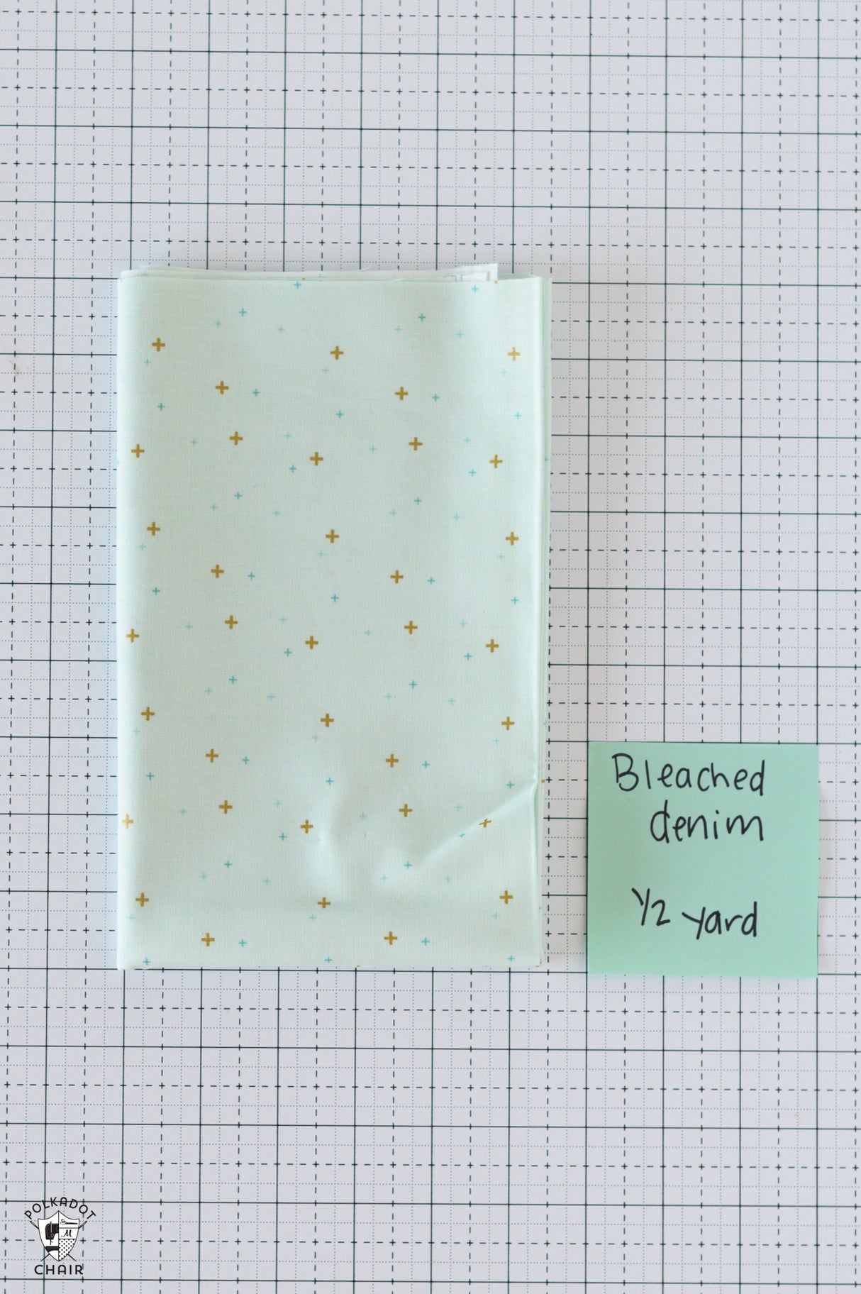 Bleached Denim Sparkler Fabric by Riley Blake Designs; 1/2 Yard Cut