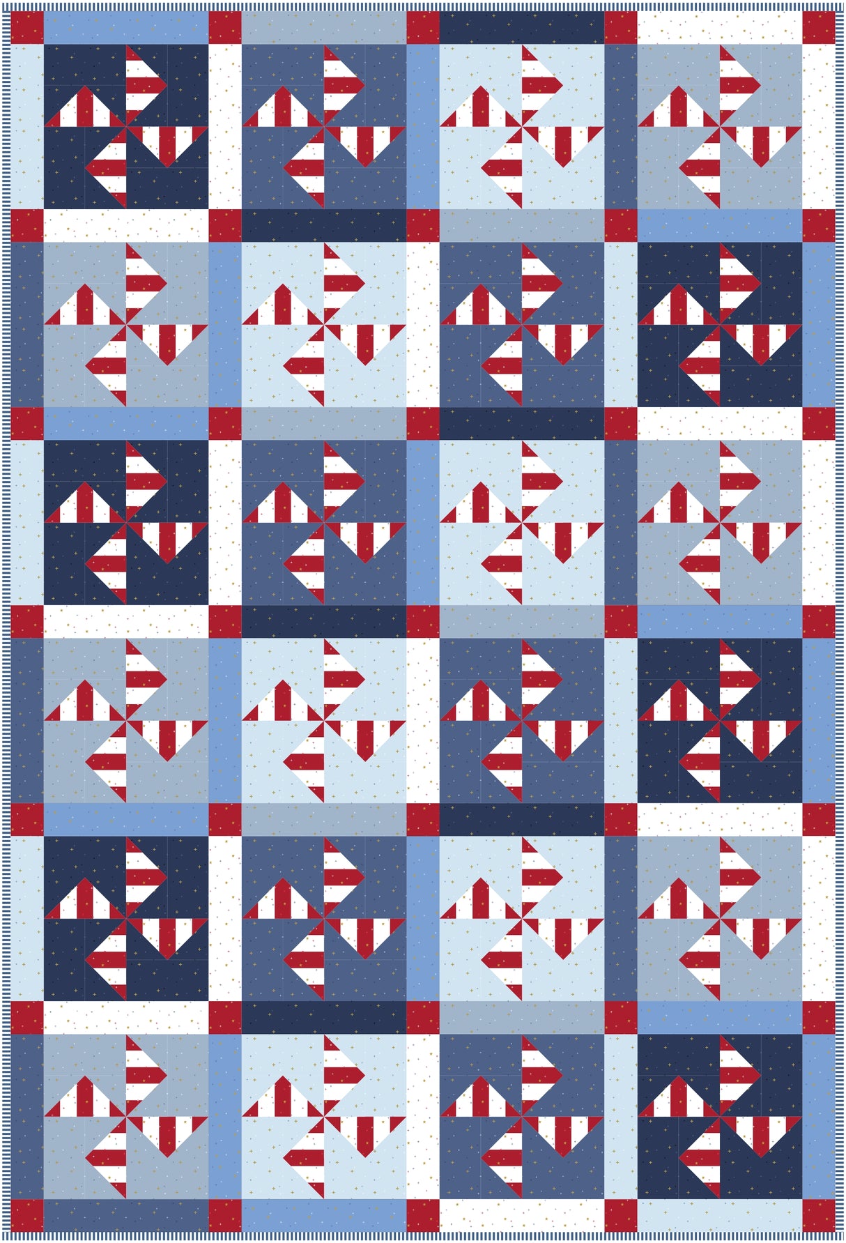 Sparkler Swirl Christmas & Holiday Quilt Pattern | Printed Pattern