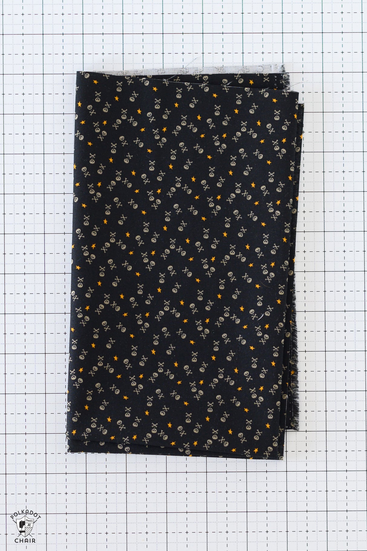 Half Yard Cut Black Halloween Fabric