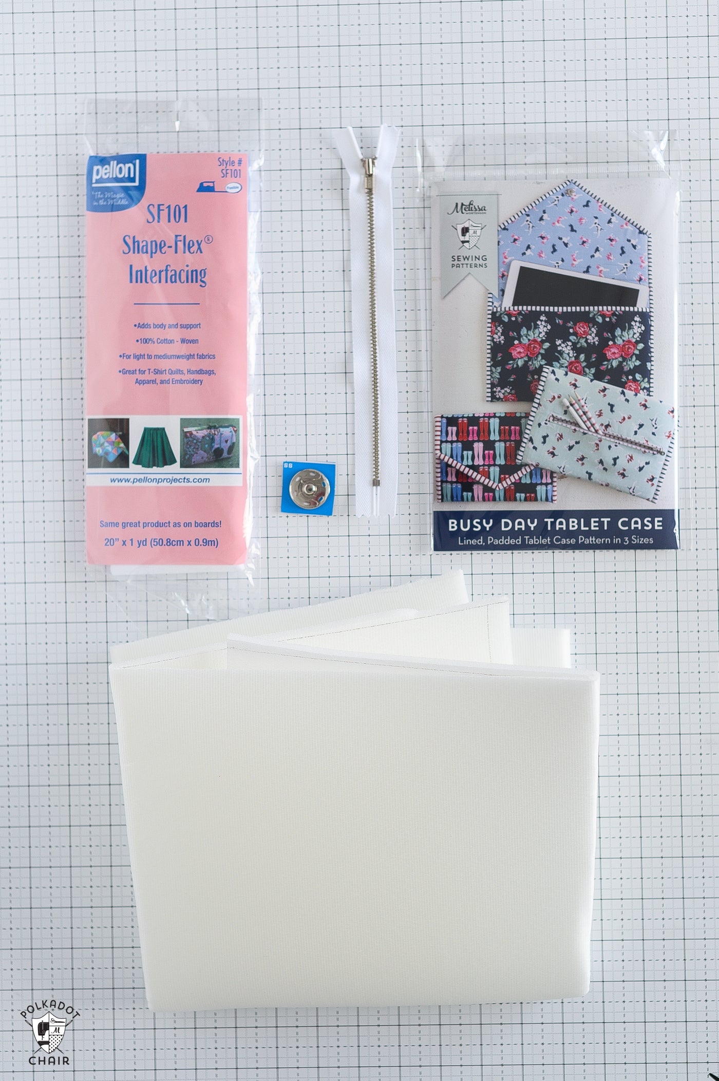Busy Day Tablet Case Kit: Interfacing and Pattern Only