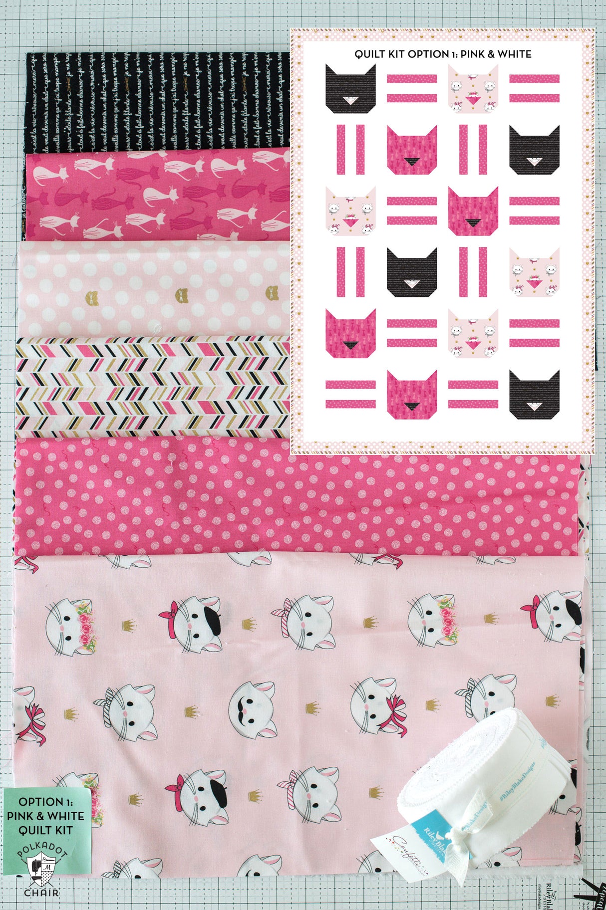 Cat Dash Quilt Kit: Fabric & Pattern