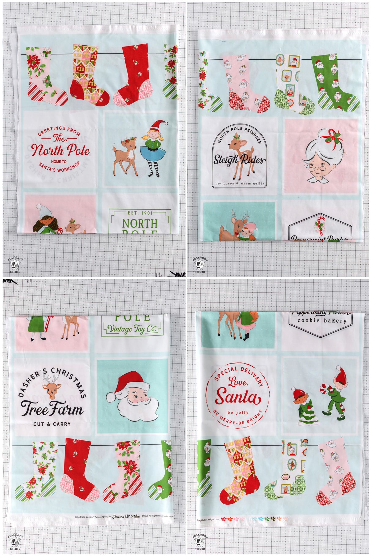 Claus and Co Christmas Potholder Kits Includes Fabric & Pattern