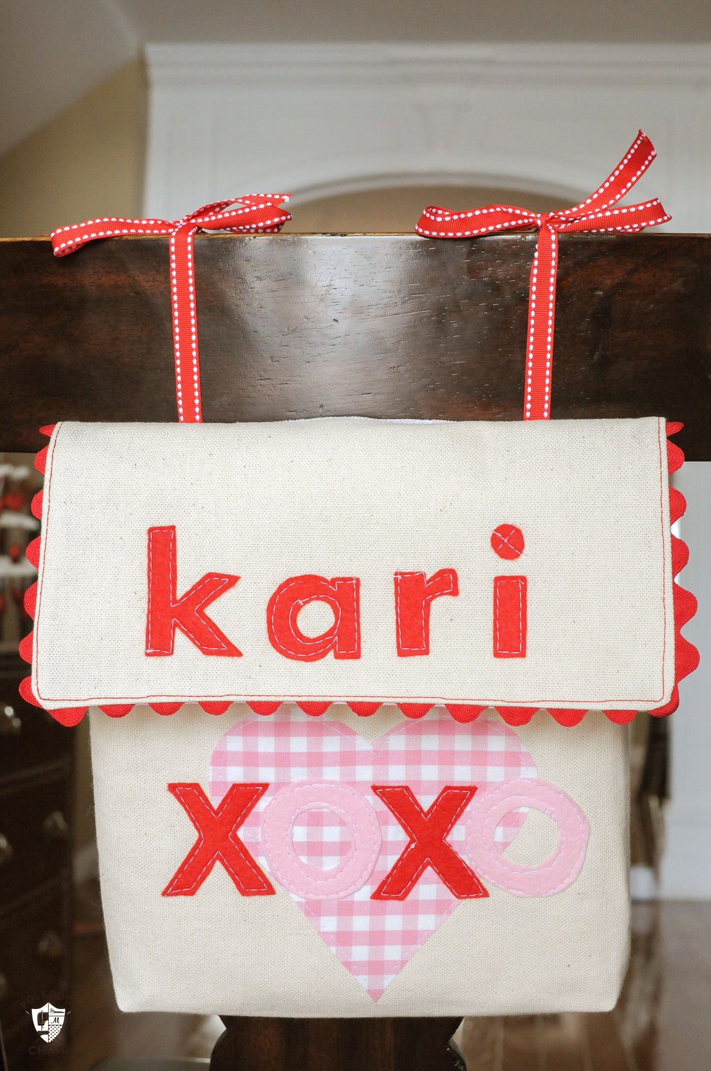 Valentine's Day Chair Backer Pouch & Envelope | Digital PDF Sewing Pattern