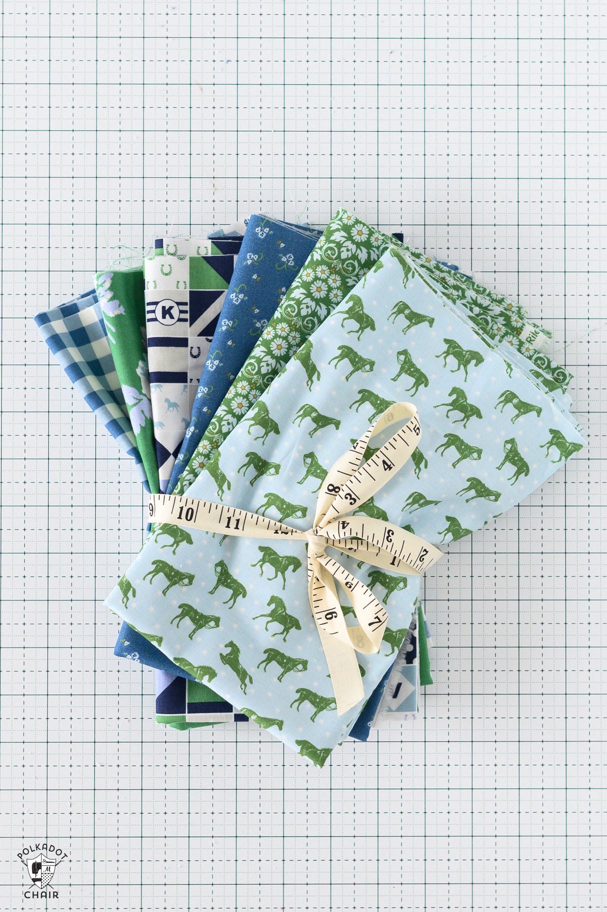 Bluegrass Charm Half Yard Fabric Bundle; Blue & Green