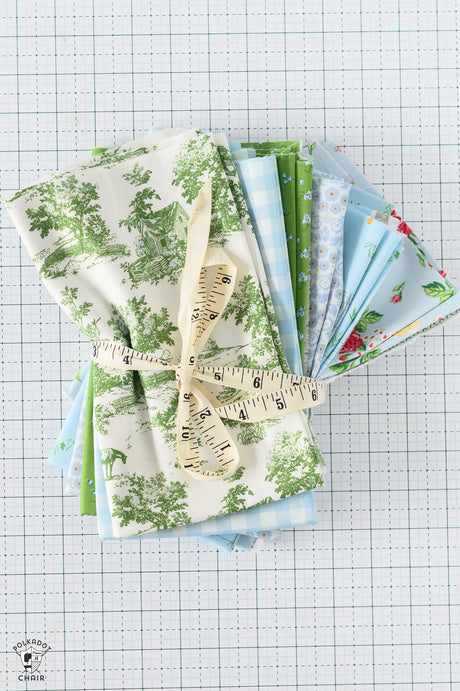 Bluegrass Charm Fabric Bundle; Light Blue & Green
