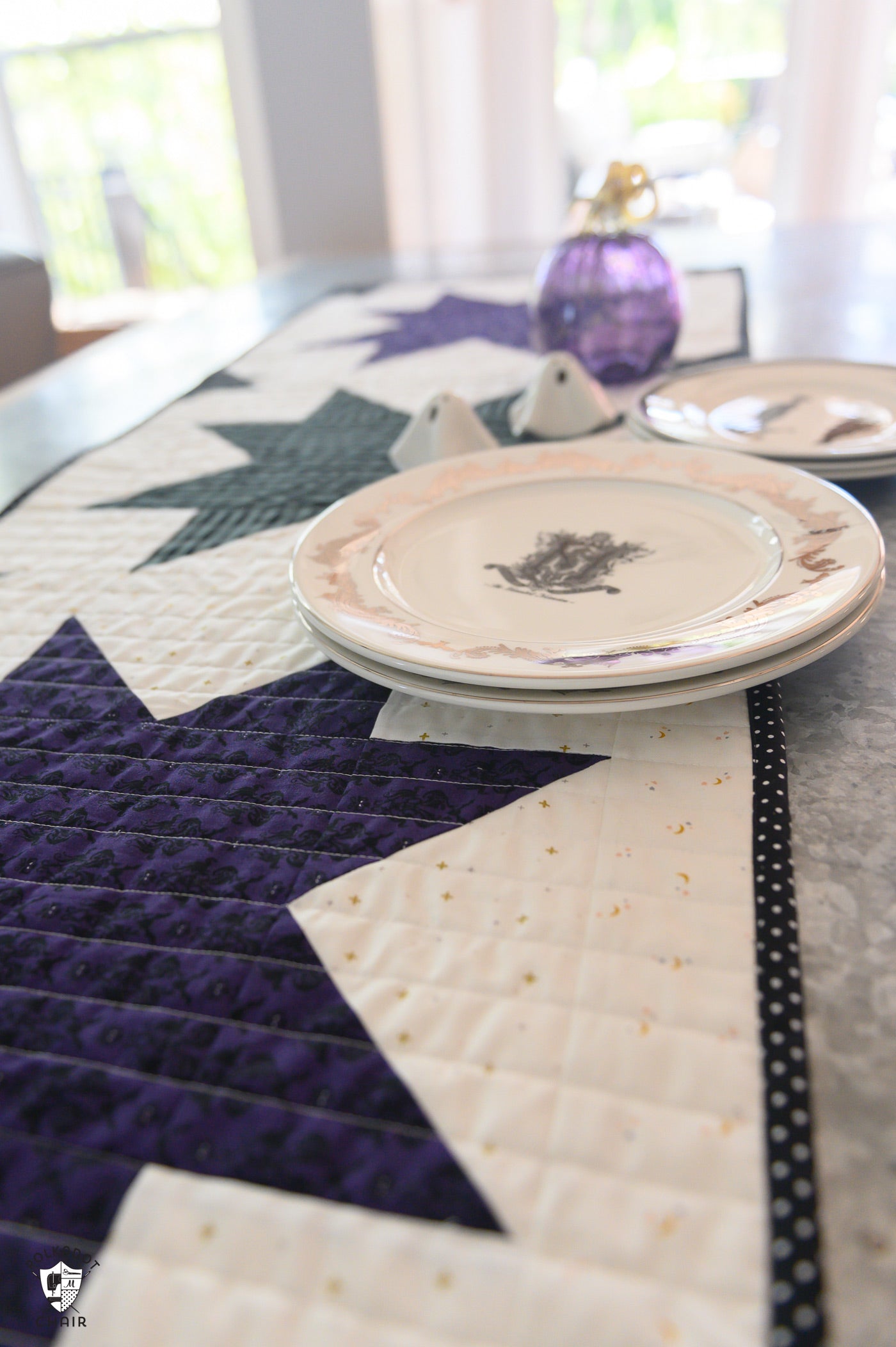 Bitty Bats and Stars Halloween Quilt Pattern with Table Runner Instructions | Digital PDF Pattern
