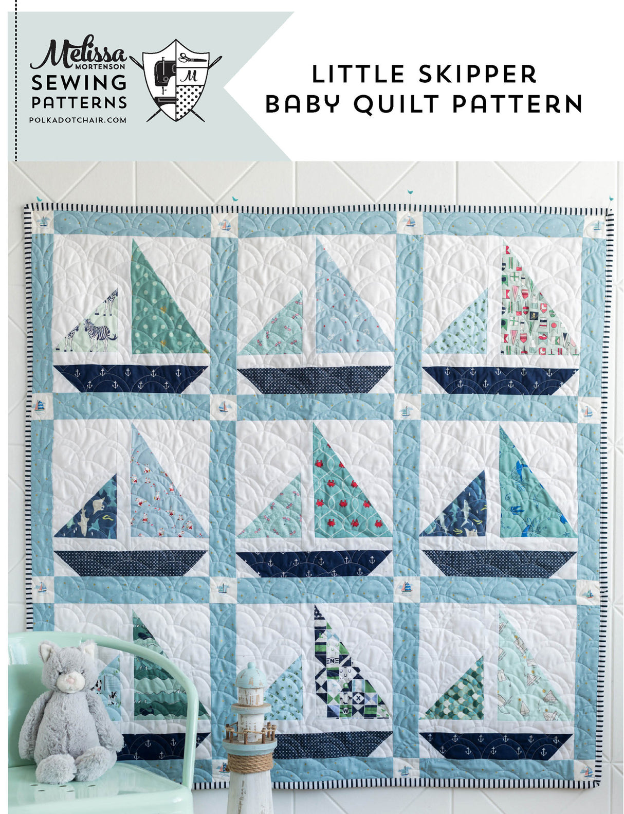 Little Skipper Sailboat Baby Quilt Pattern; Digital PDF Pattern