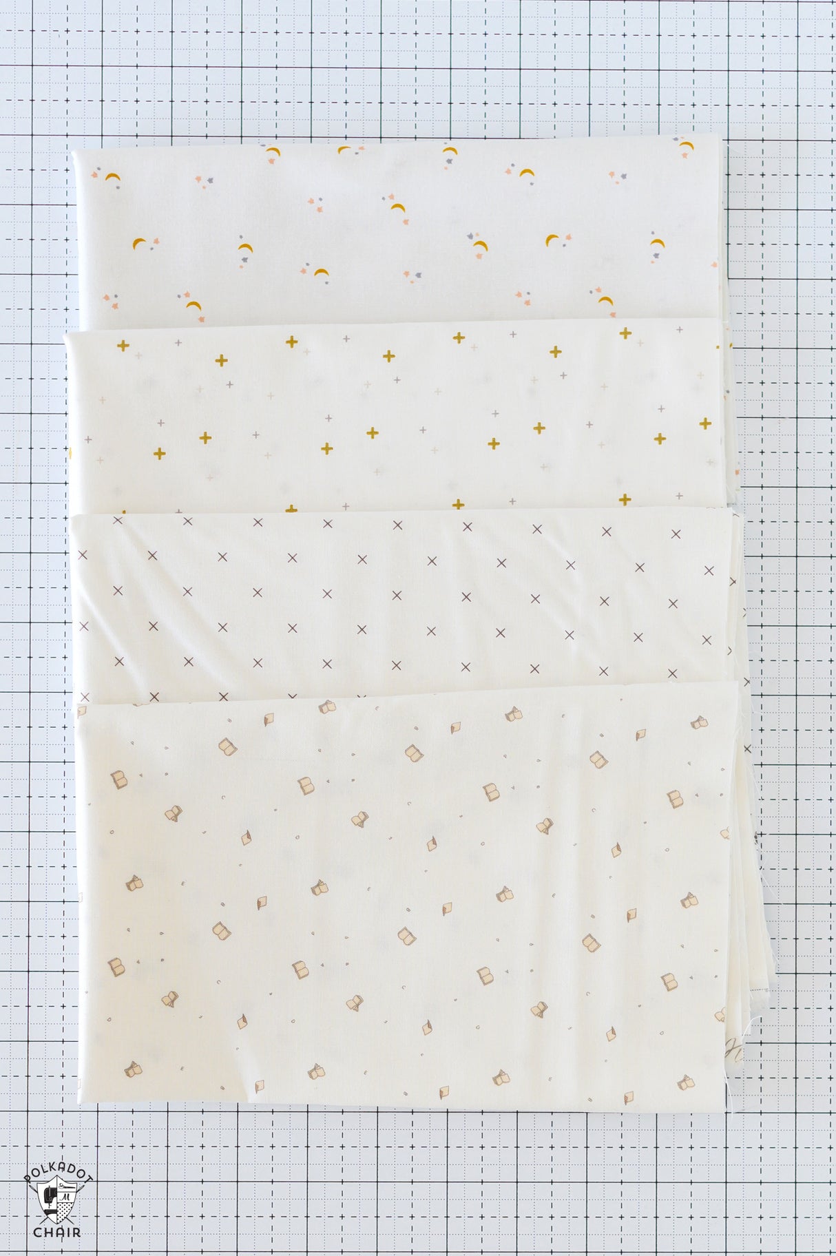 Low Volume Fabrics Bundle; Four Half Yard Cuts