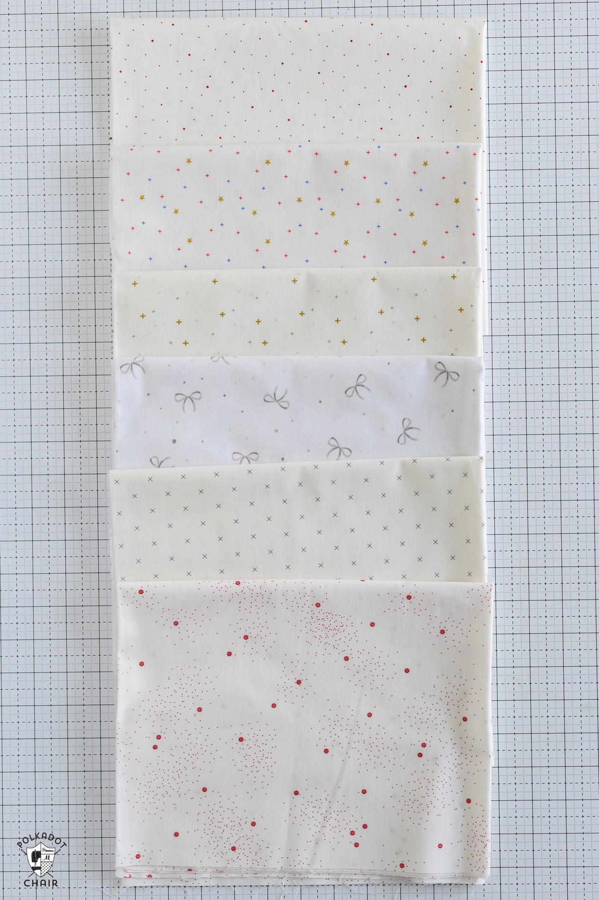 Riley Blake Designs Low Volume Fabric Bundle; 1/2 Yard Cuts