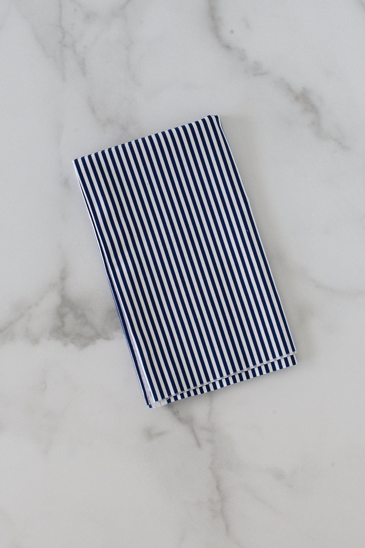 1/2 Yard Cut Navy & White Stripe Fabric
