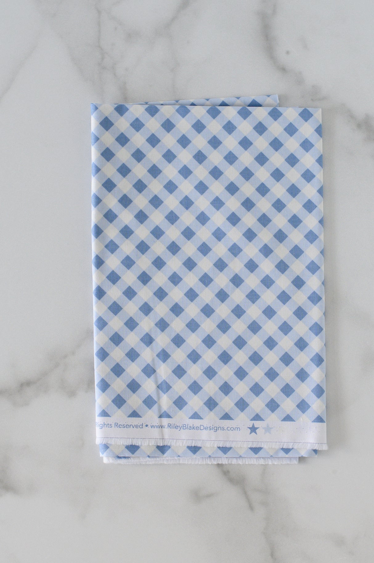 3/4 Yard Cut Freedom Garden Gingham Fabric; Color: Sky