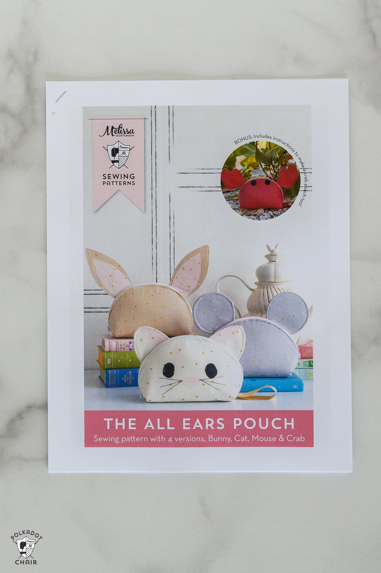 All Ears Pouch Zip Pouch Sewing Pattern | Printed Pattern