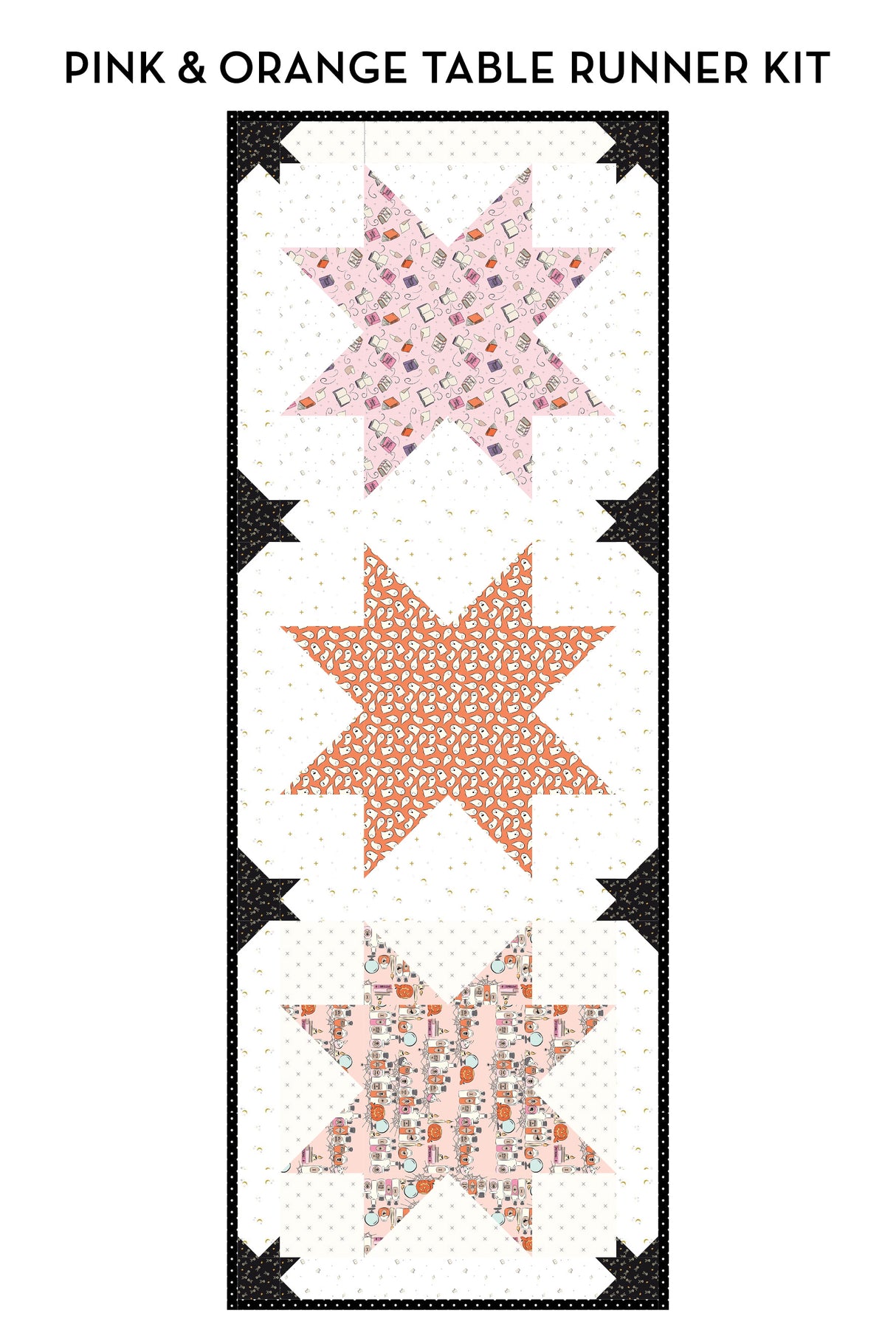 Bitty Bats and Stars Quilted Halloween Table Runner Kit