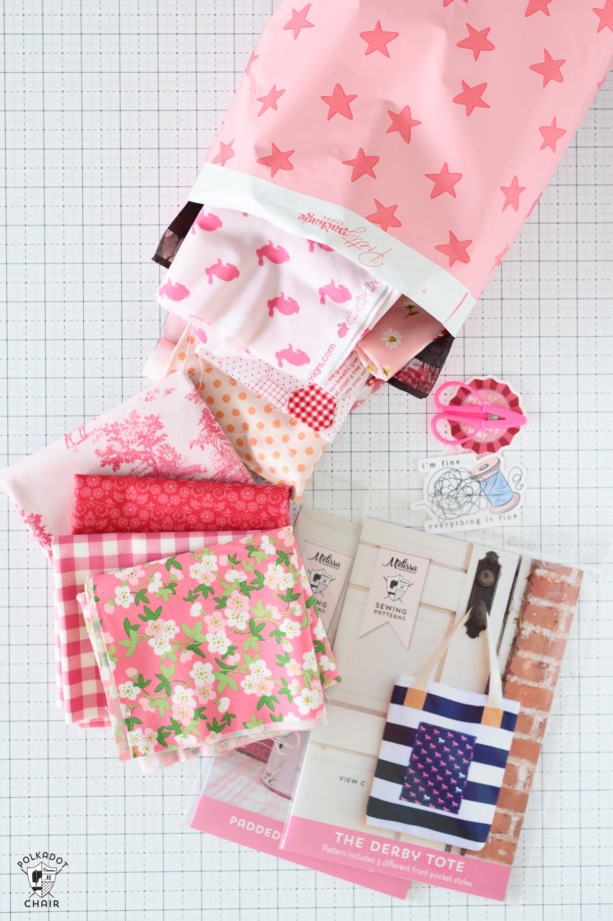 Mystery Scrap & Fat Quarter Fabric Bag; Riley Blake Fabrics, & Sewing Surprises