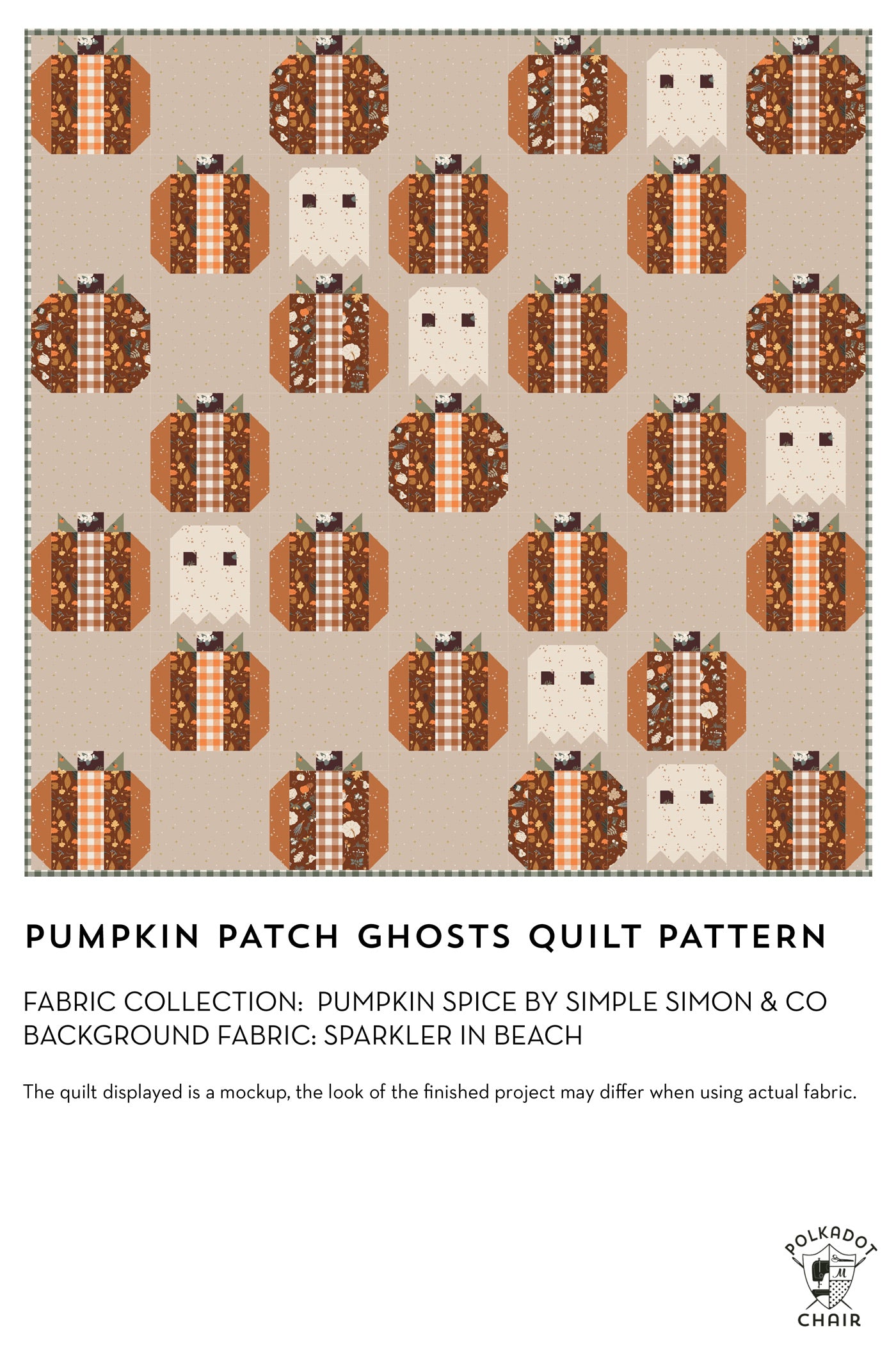Pumpkin Patch Ghosts Halloween Quilt Pattern | Printed Pattern