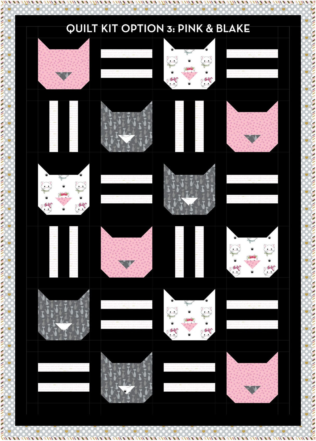 Cat Dash Quilt Kit: Fabric & Pattern