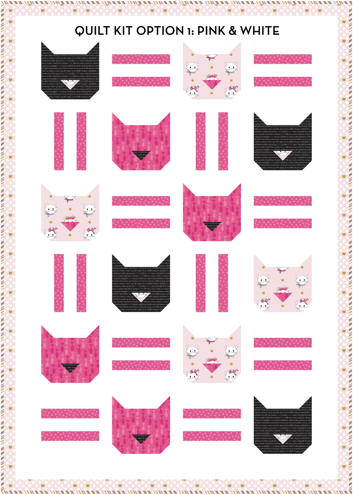 Cat Dash Quilt Kit: Fabric & Pattern