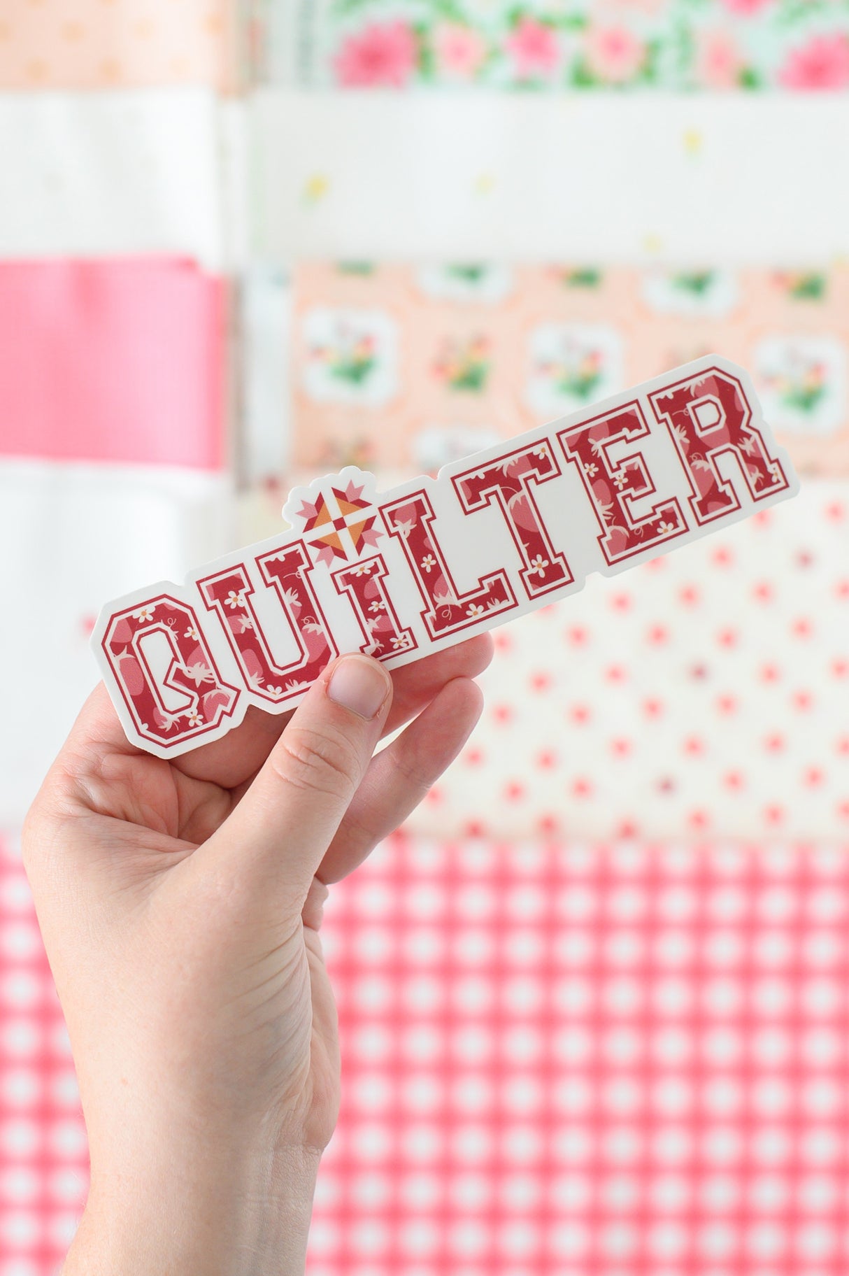 Gathered Quarters Summer Picnic Quilt Kit: Fabric, Quilt Pattern & Sticker