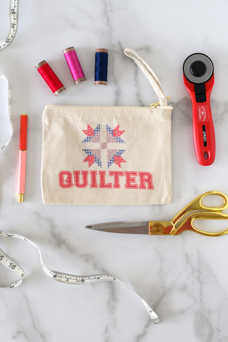 Quilter Canvas Zip Bag