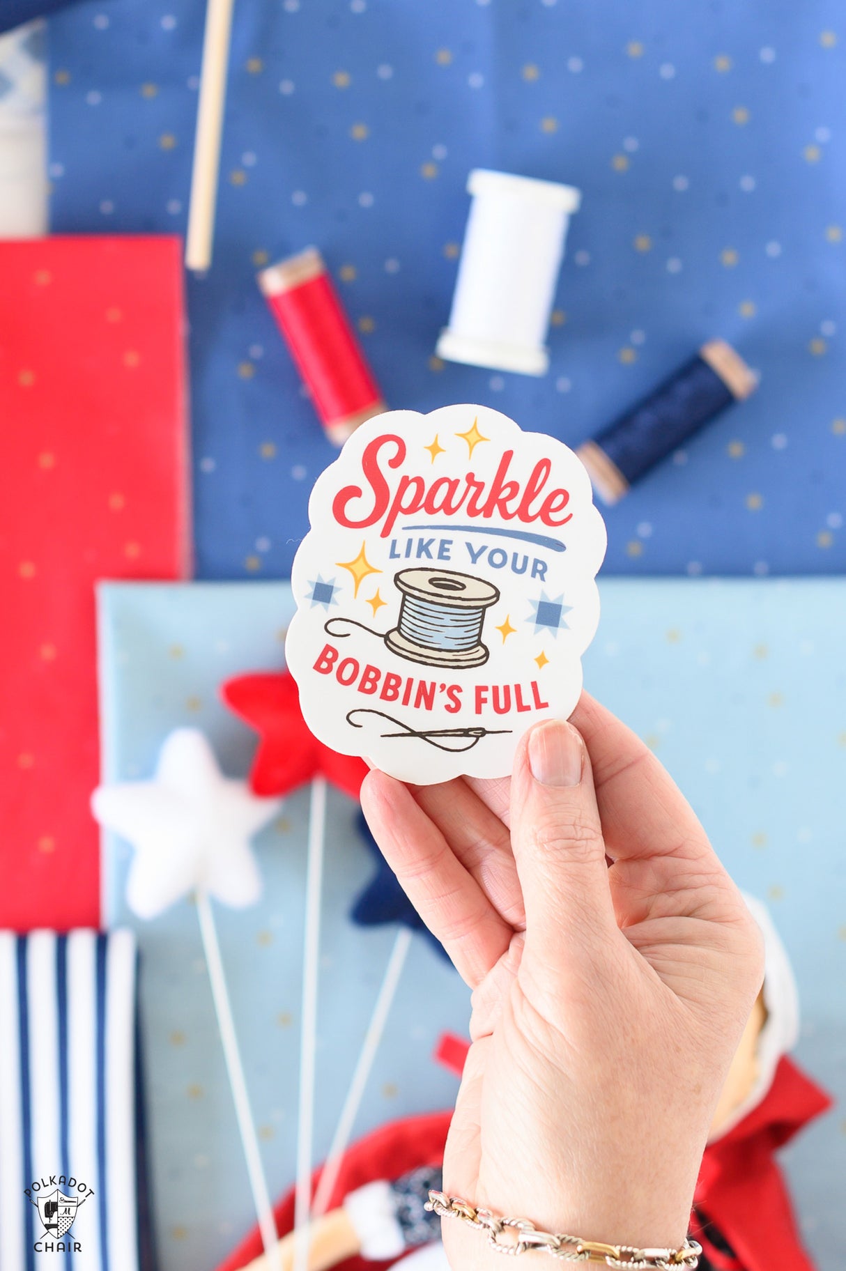 Sparkle Like Your Bobbin’s Full Sewing Sticker