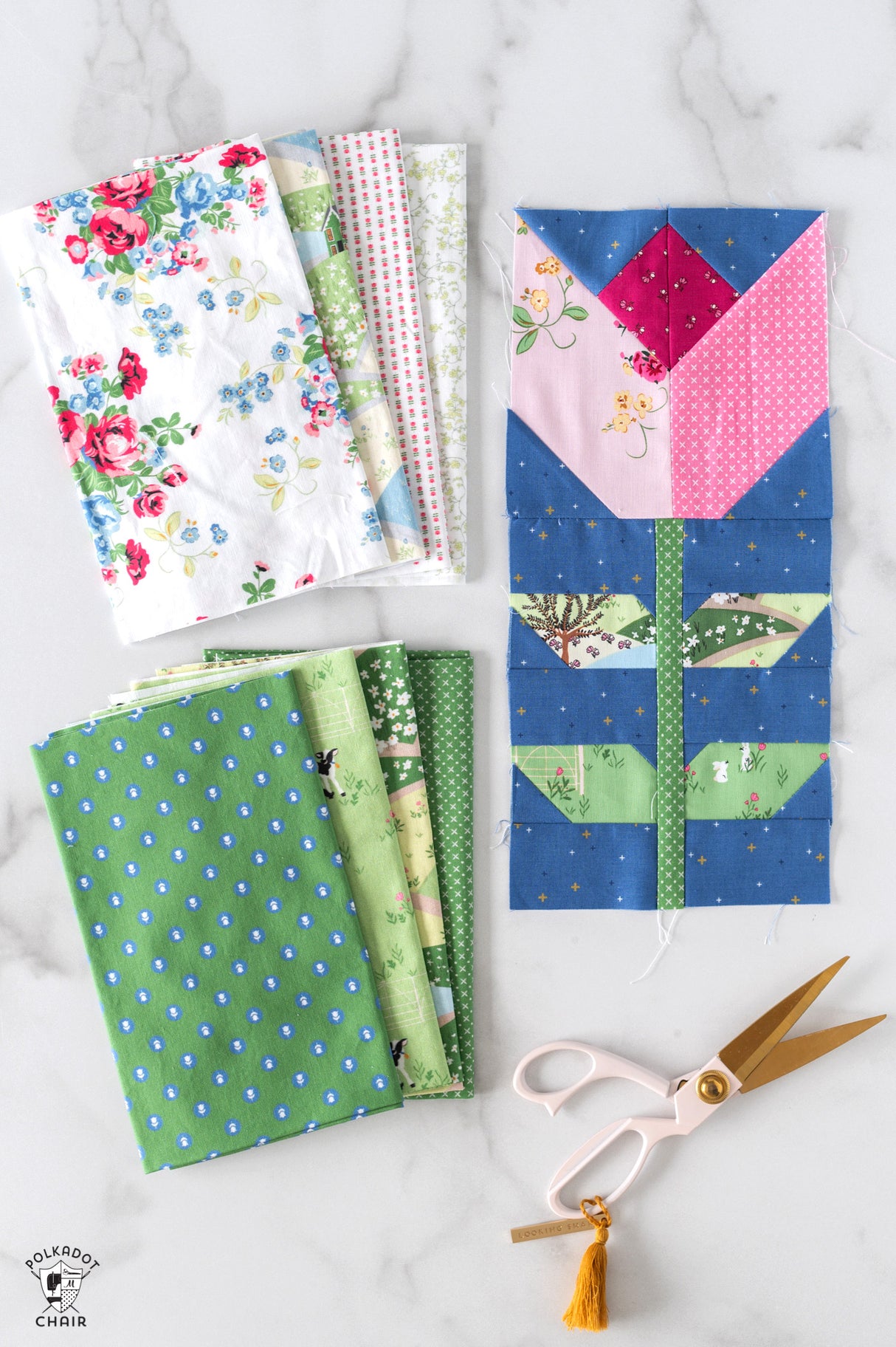 Tailored Tulips Quilt Pattern ; Package of 6 | Wholesale Only