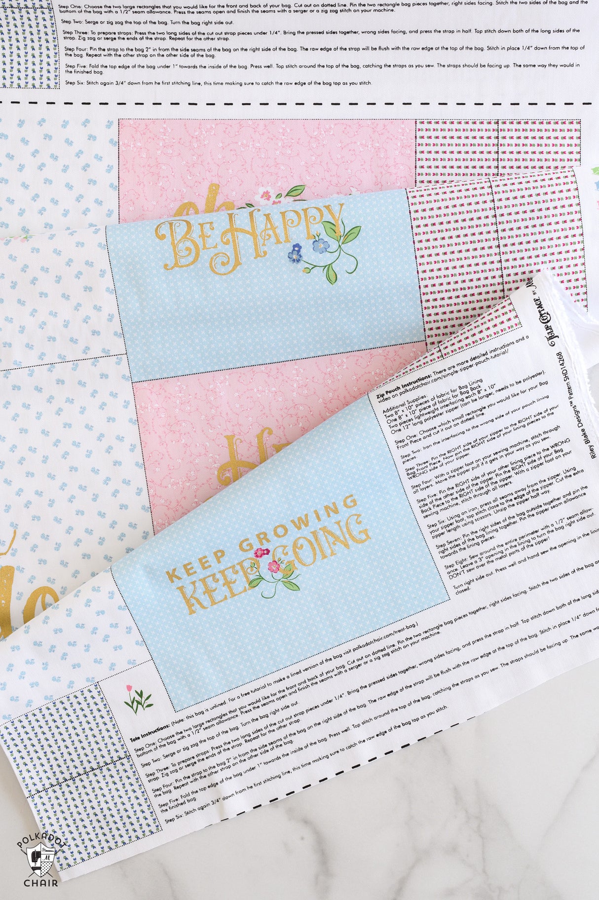 Tulip Cottage Fabric Bag Panel