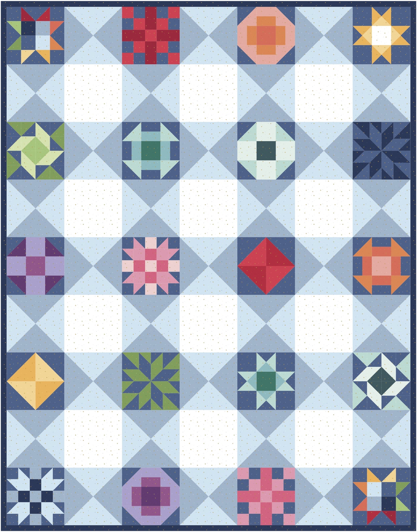 2023 Block of the Month; Starlight Sparkler Quilt Pattern | Digital PDF Pattern