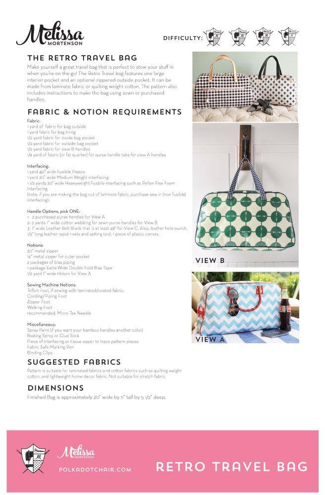 Retro Travel Bag | Printed Pattern