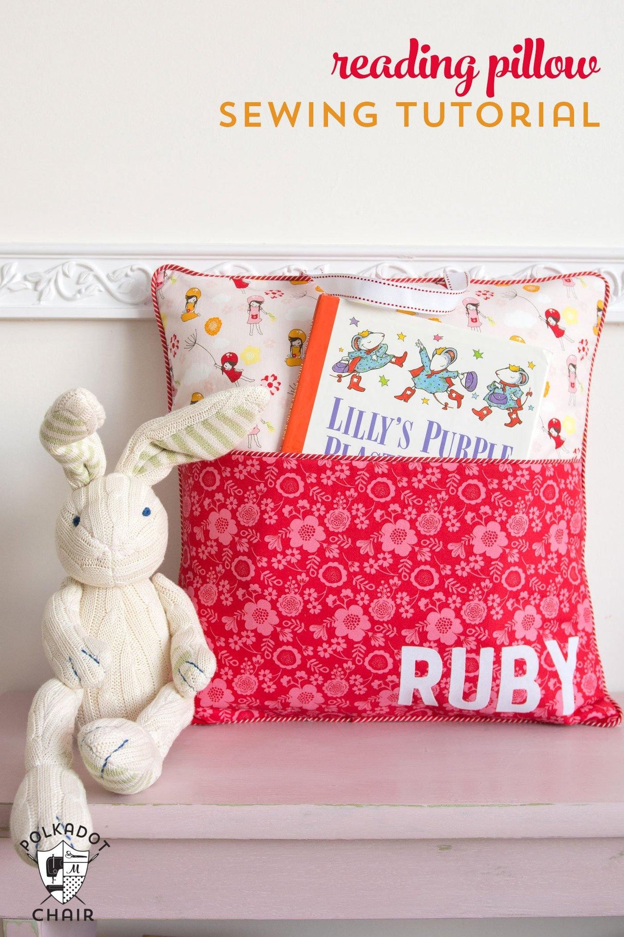 Reading Pillow / Pocket Book Pillow Pattern Bundle in Two Sizes | Digital PDF Pattern - Polka Dot Chair Patterns by Melissa Mortenson