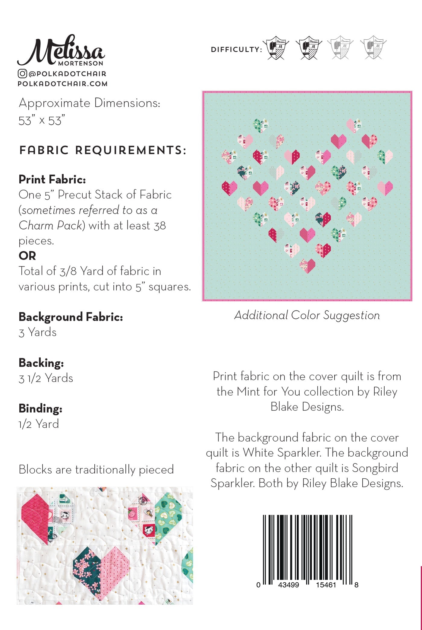 Heart of Hearts Quilt Pattern | Printed Quilt Pattern
