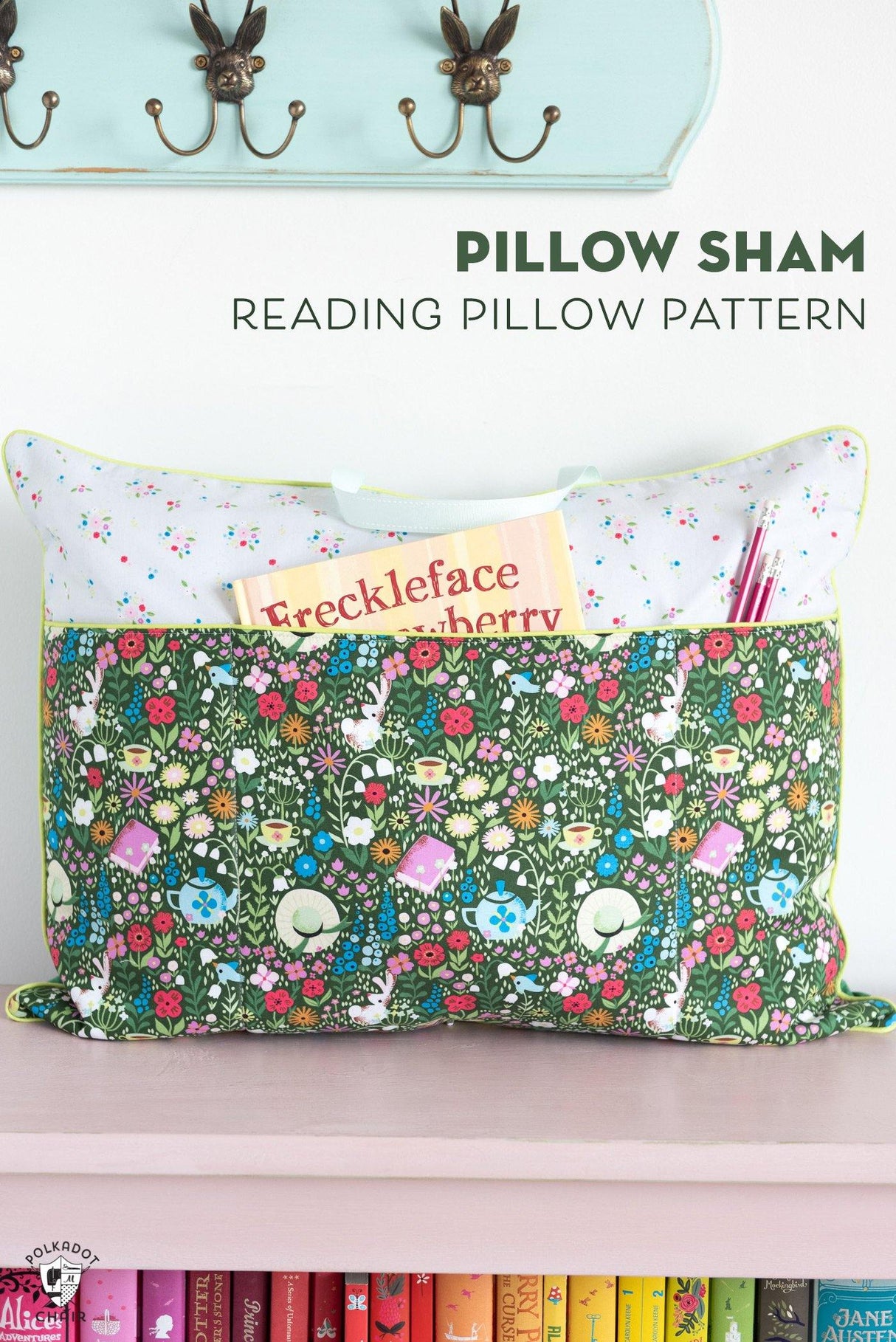 Reading Pillow / Pocket Book Pillow Pattern Bundle in Two Sizes | Digital PDF Pattern - Polka Dot Chair Patterns by Melissa Mortenson