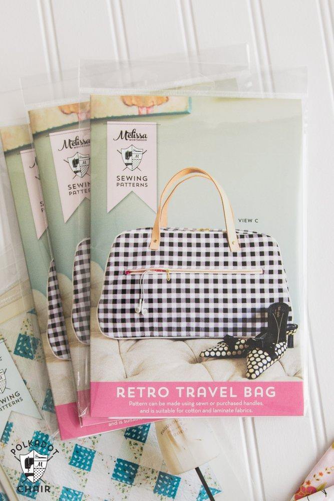 Retro Travel Bag Sewing Pattern; Package of 6 | Wholesale Only