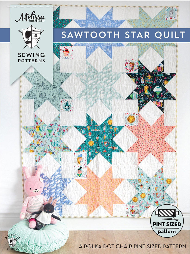 Sawtooth Star Quilt Pattern | Digital PDF Pattern - Polka Dot Chair Patterns by Melissa Mortenson
