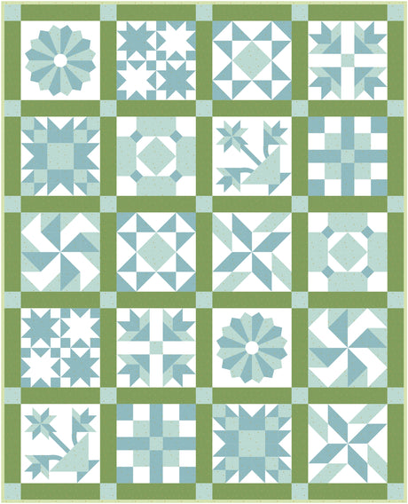 Society Sparkler Vintage Inspired Sampler Quilt Pattern | Printed Pattern