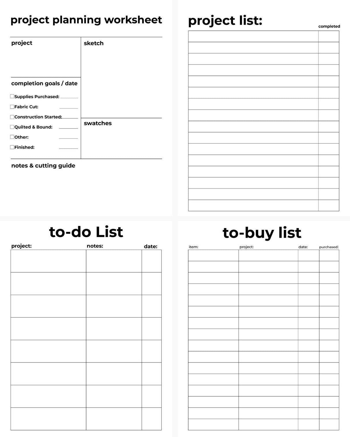 2026 Project Planner Printable | Digital PDF Product