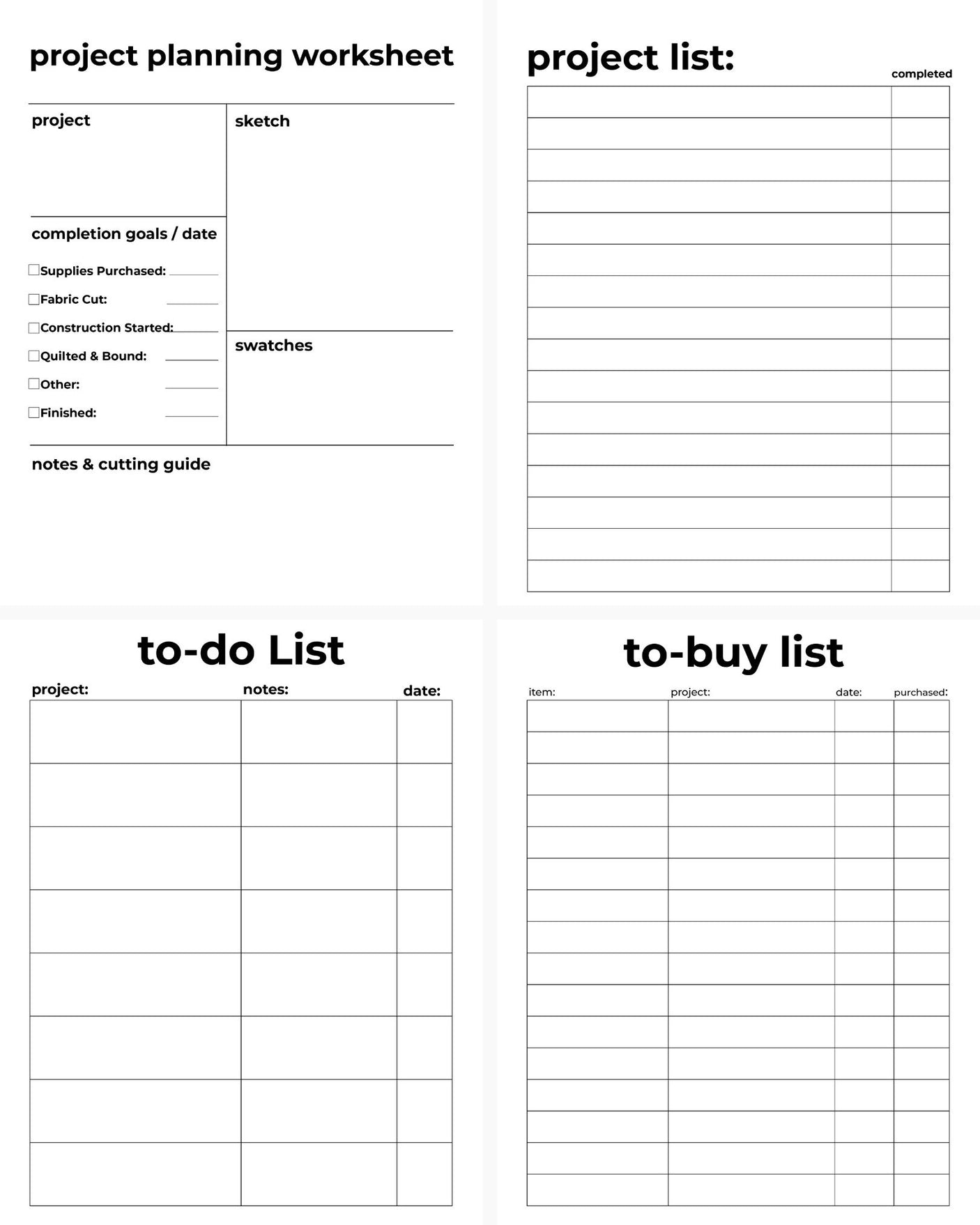 2026 Project Planner Printable | Digital PDF Product