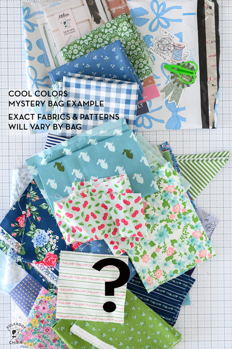 Mystery Scrap & Fat Quarter Fabric Bag; Riley Blake Fabrics, & Sewing Surprises