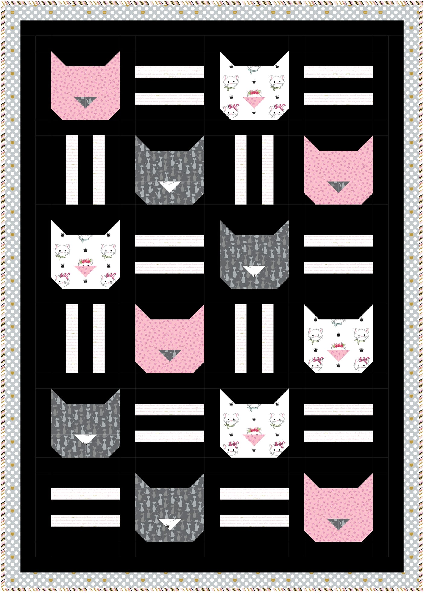 Cat Dash Quilt Pattern | Digital PDF Pattern