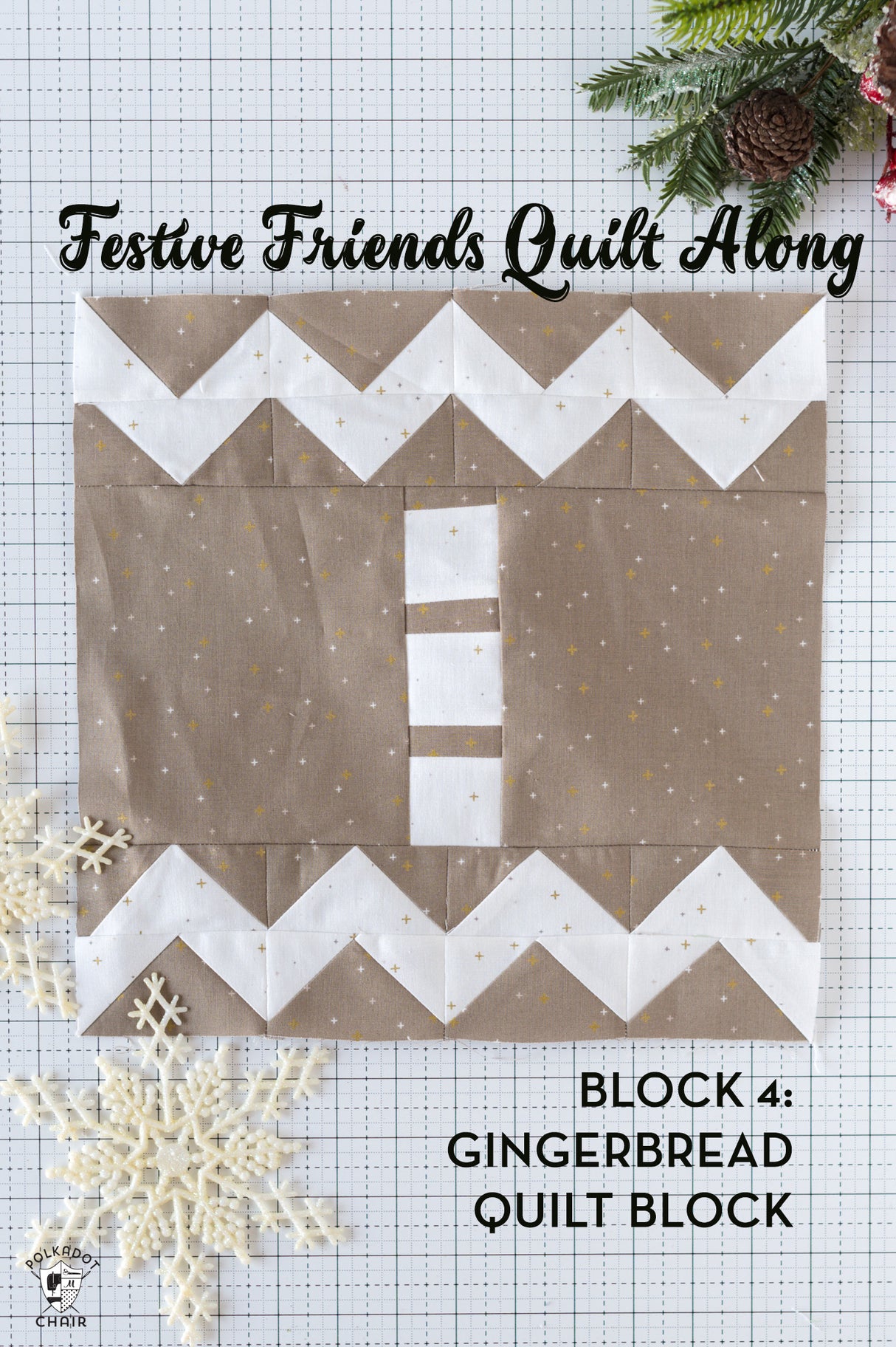 Gingerbread Man Quilt Block Pattern for Festive Friends Christmas Quilt | Digital PDF Pattern